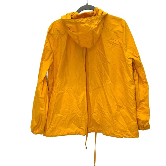 Eileen Fisher Women's Hooded Zip Up Jacket Windbreaker Size L Mango Yellow - Picture 3 of 10